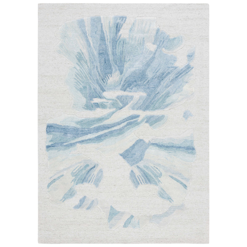 Jatavien Hand Tufted Performance Abstract Rug, Rectangle 5' x 8'