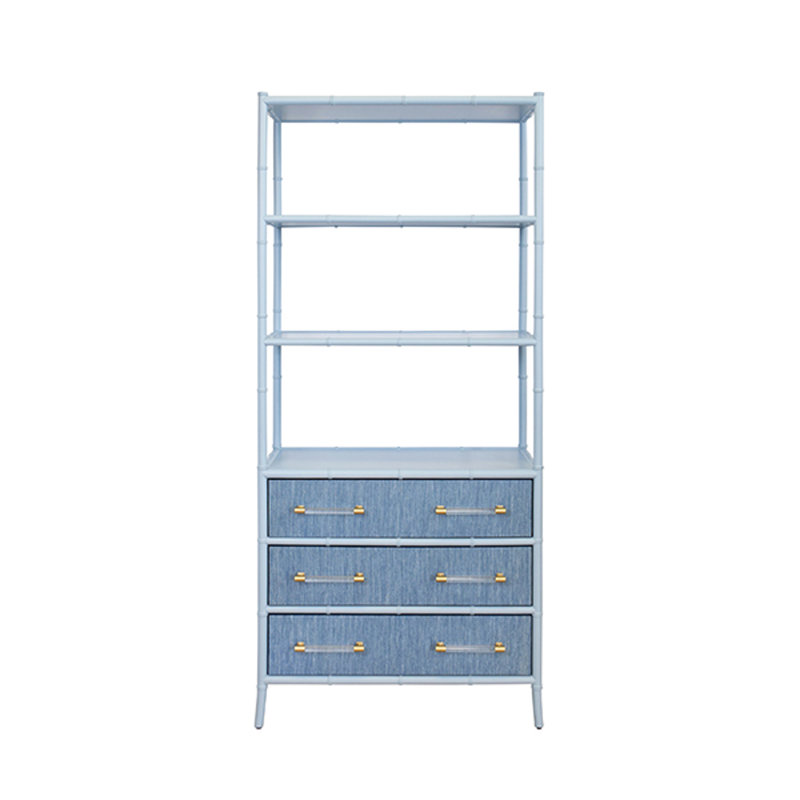 Flynn Etagere Storage Bookcase, Blue