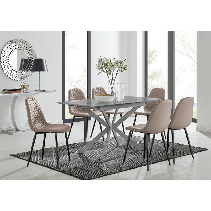 Dining Set, 4, Cappuccino