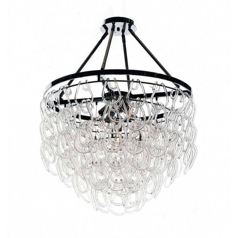 Lustre à 5 lumières Tessa, Transparent, Bronze huilé