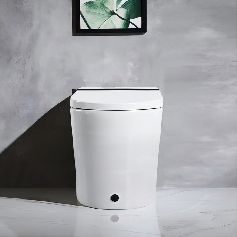 Smart Toilet With Auto Open/Close Function, Multiple Wash Modes, Foot Sensor And Led Display - White Modern Ceramic Bathroom Toilet, 26.56 In Depth, 15.66 Width, 17.49 Height, 86.57 Lb Weight Cover,
