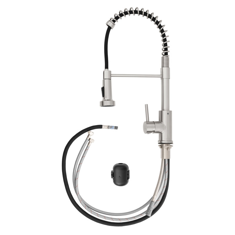 ZLINE Rubicon Pull Down Spring Spray Wand Kitchen Faucet in Champagne Bronze, Brushed Nickel