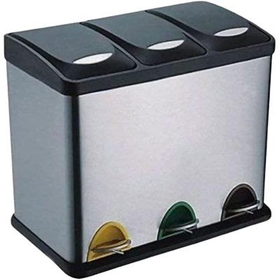 Dantavious Stainless Steel Step On Recycling Bin