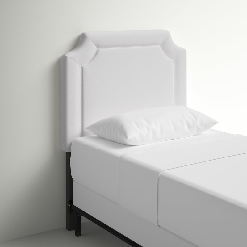Pocola Upholstered Headboard, Full, White Performance Twill