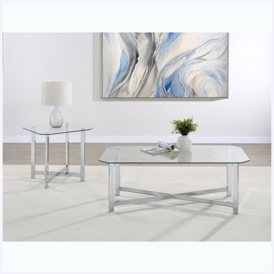 Ensemble de tables basses 2 pièces Modern Chrome