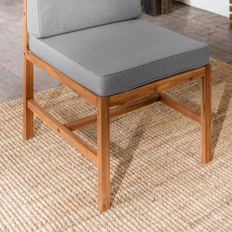 Chaise de patio avec coussins, Brun, Gris