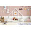 Lit double en bois en forme de maison avec clôture, garde-corps-552938316-552938319