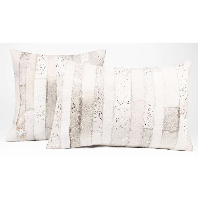 Cowhide Throw Pillow, 2 Pieces