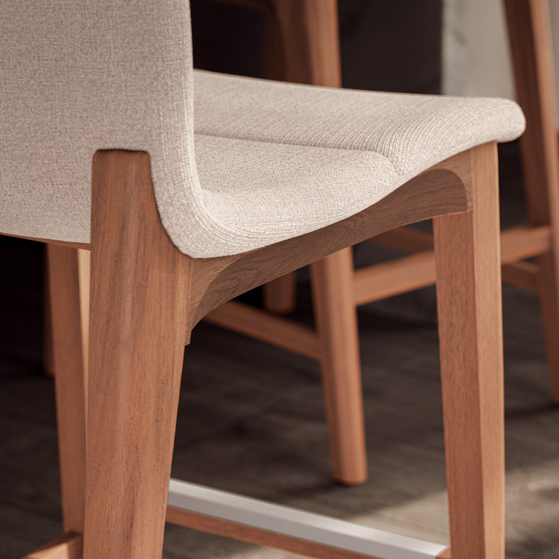 Modern Brazilian - Godan Stool, Harvest Natural Seat/Domasco Frame, Counter Stool (25.25” Seat Height)