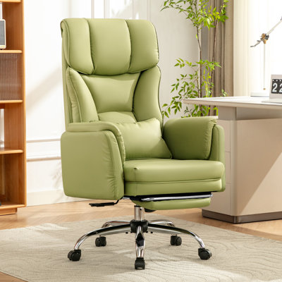 Big and Tall Cross Legged Office Executive Chair with Footrest and Convertible Infinite Gear Armsrest