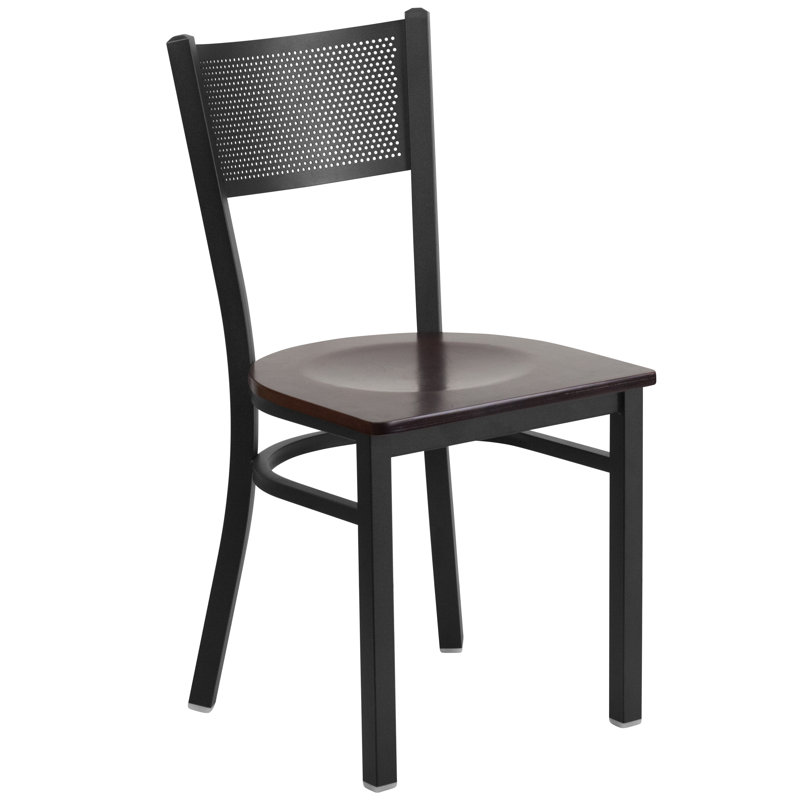 Chaise de restaurant en métal Victoria, Noyer