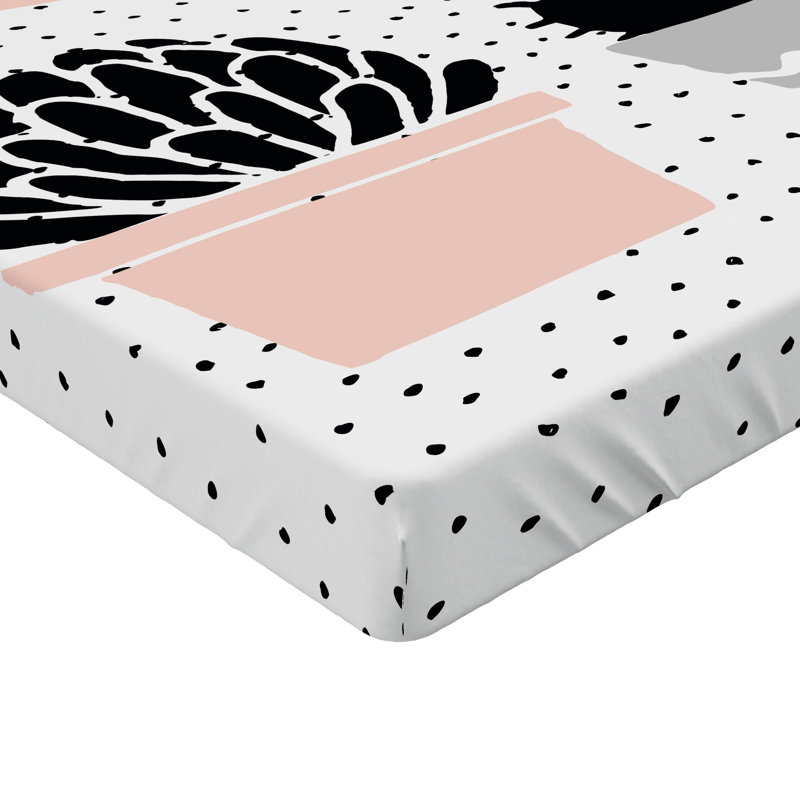 Drap-housse Ambesonne, paquet de 2, Drap-housse simple TG, Rosé / noir / pois gris