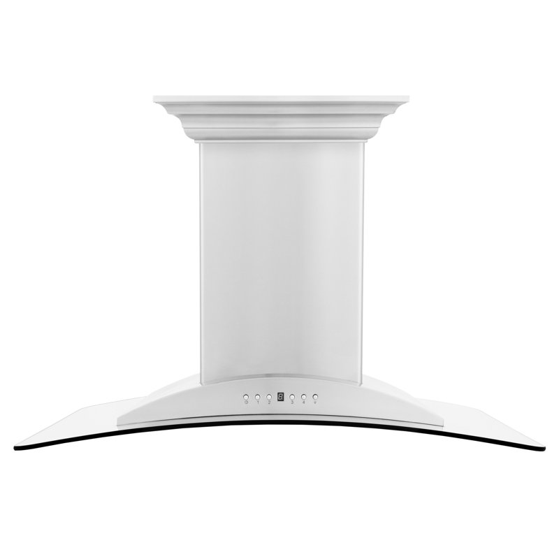 36" 400 CFM Ducted Island Range Hood in Silver
