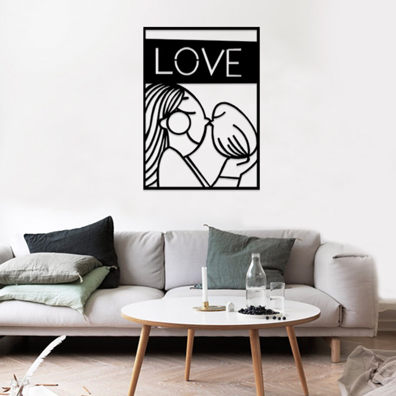 Élégant accessoire mural décoratif en métal, noir, 19,7 po x 27,6 po | Fabrication 100% métal, épaisseur: 0,08 pouce | Conception murale facile à installer, parfaite pour les décors modernes et les espaces de bureau