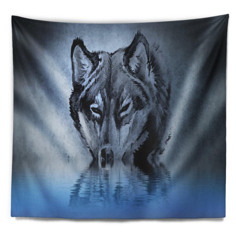 Abstract Polyester Tapestry, 32" H x 39" W