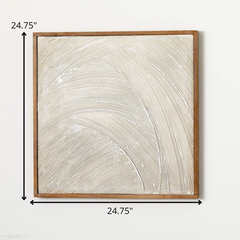 Décoration murale texturée 24,75 po, bois