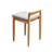 Solid Oak Vanity Stool with Upholstered Seat
