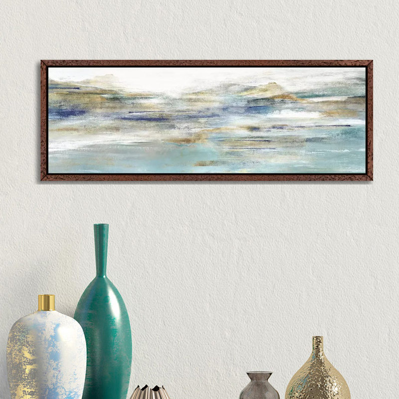Upon A Clear III by Isabelle Z - Panoramic Print on Canvas, 30.48 cm H x 91.44 cm W, Classic Brown Wood Framed