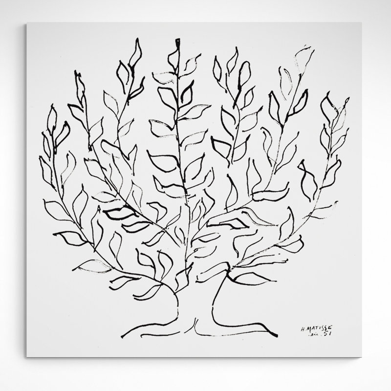 Plain Tree by Henri Matisse - Closed Corner Frame Print on Canvas, 61cm H x 61cm W x 4cm D