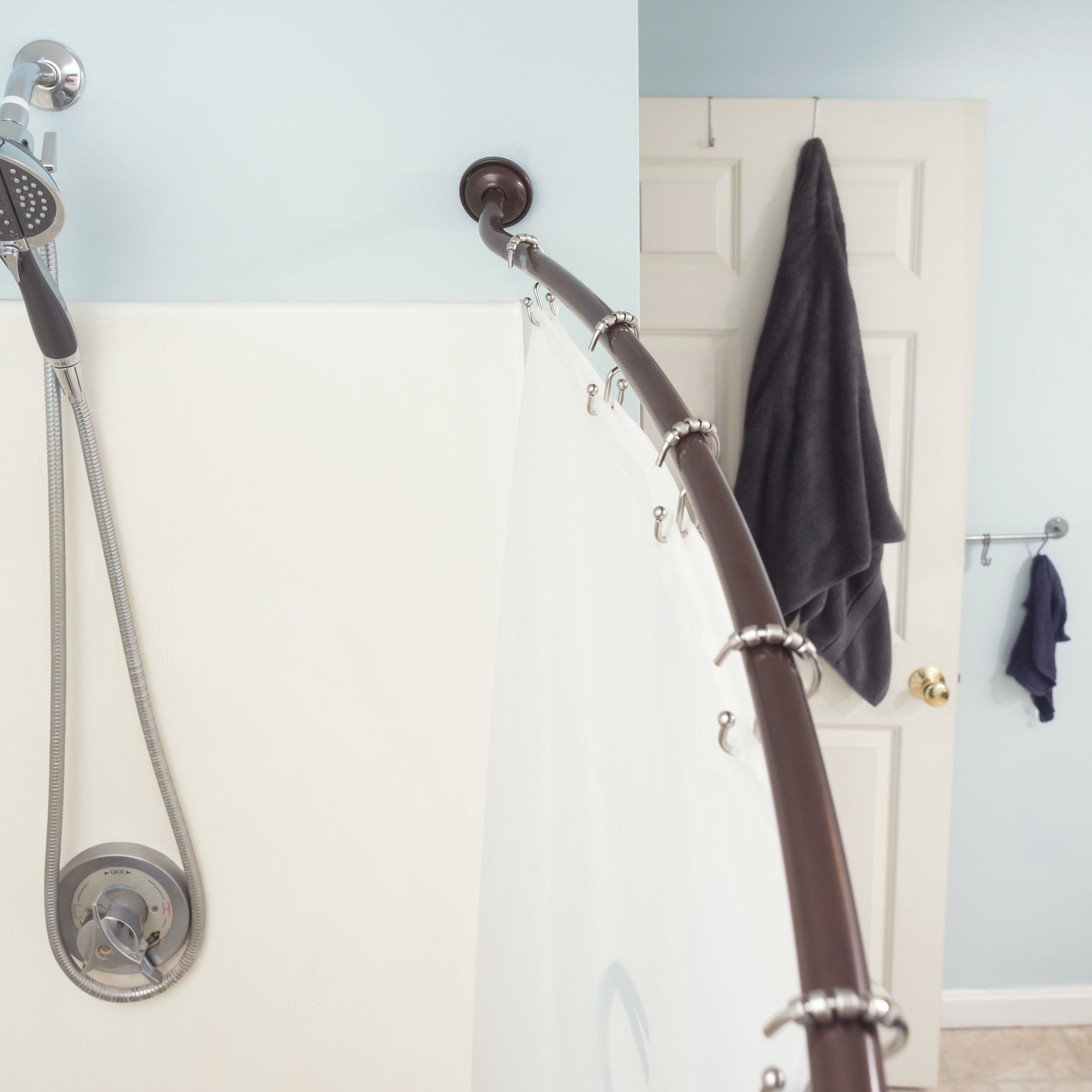 Symple Stuff Pekanbaru Adjustable Curved Fixed Shower Curtain Rod