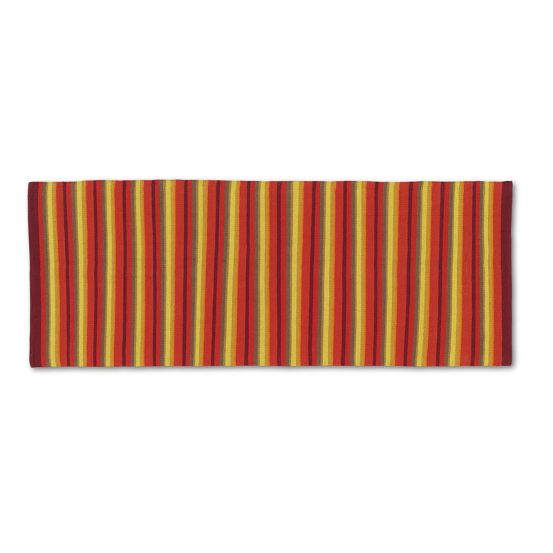 Kiernan Striped Cotton Area Rug, Runner 80 x 200cm
