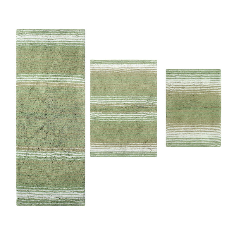 Alamanno 3 Piece Bath Rug Set, Sage