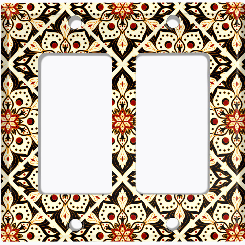 Petite plaque murale berçante blanche à 2 bandes Mandala