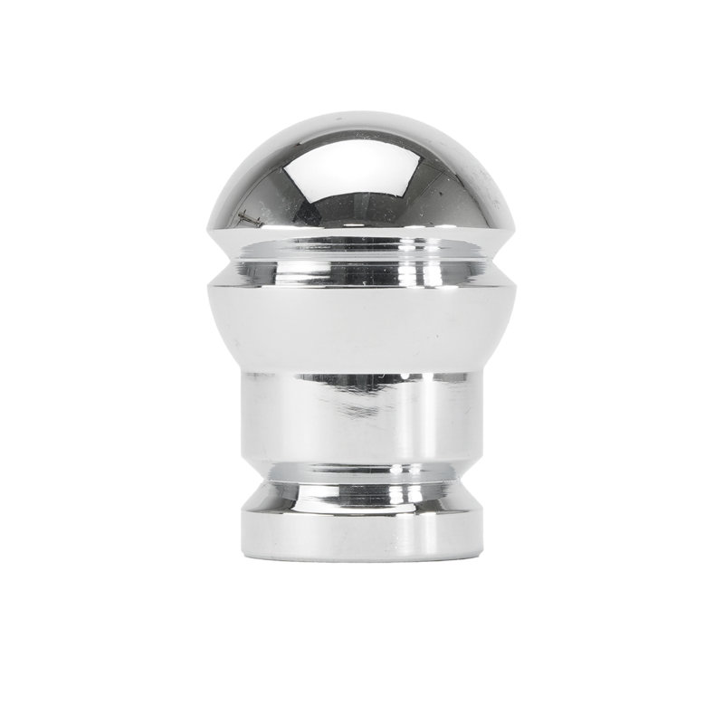 Petit bouton rond en aluminium au fini chromé