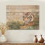 Tigre dans la jungle III - Décoration murale moderne en bois sur bois de pin naturel-695468485