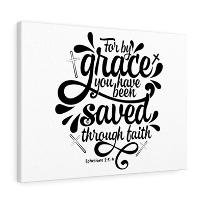 Saved By Grace Cross Ephesians 2:8-9 Christian Wall Art Bible Verse Print Ready To Hang -  Trinx, 83E8D602C47641E9B065A7136EC913BD