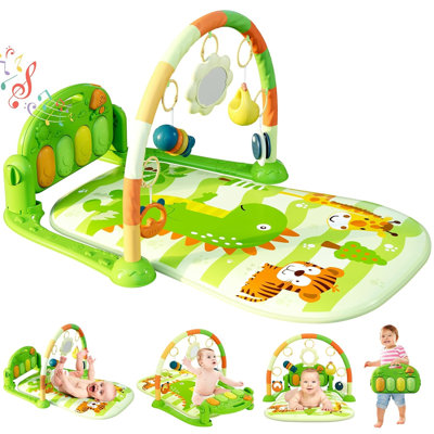 Baby Play Mat Baby Gym,Funny Play Piano Tummy Time Baby Activity Mat With 5 Infant Sensory Baby Toys