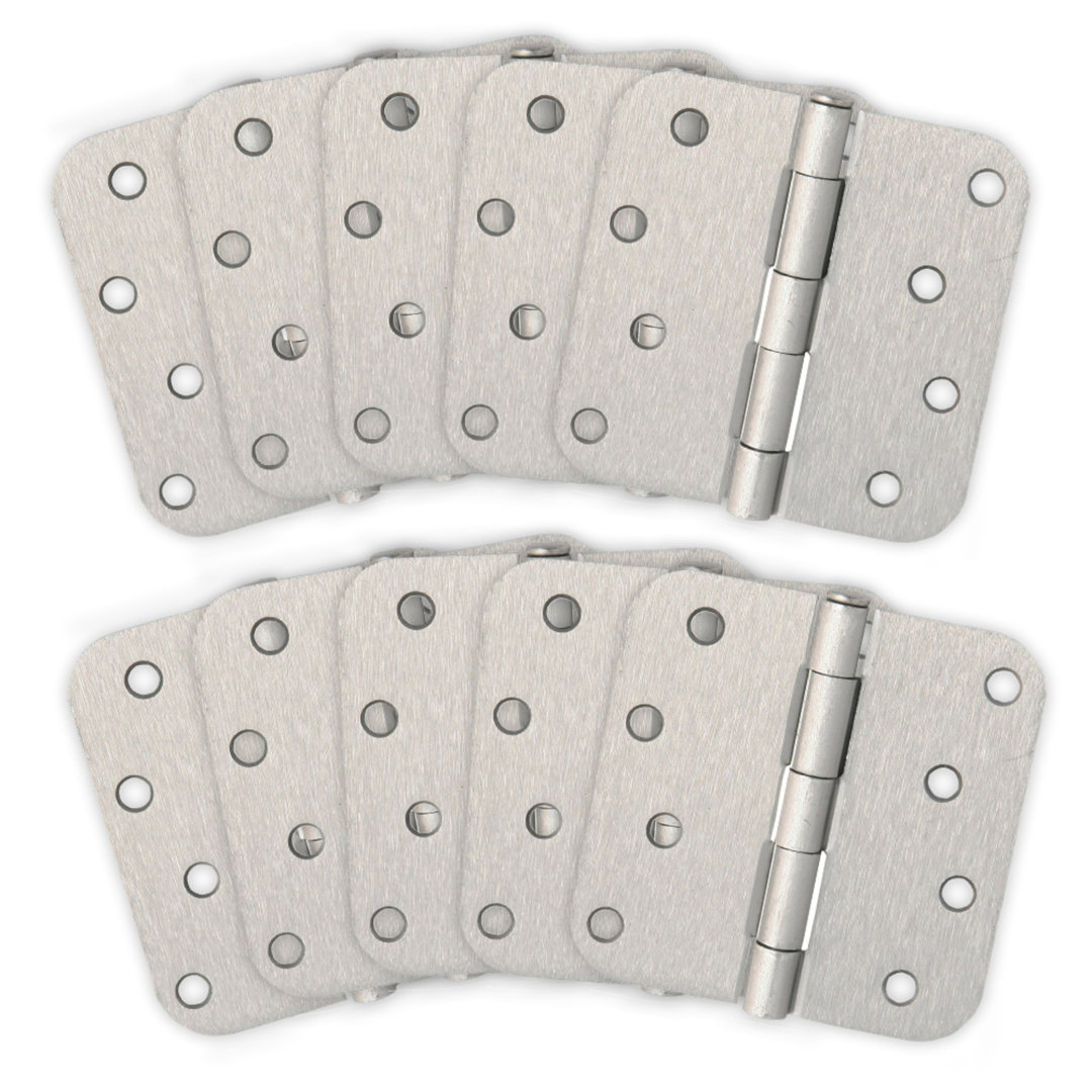 4'' H x 4" W Butt Bearing 10 Door Hinges (Set of 10) Design House 