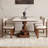 Sintered Stone Solid Wood Oak Solid + Manufactured Wood brown Dining Table-106923703
