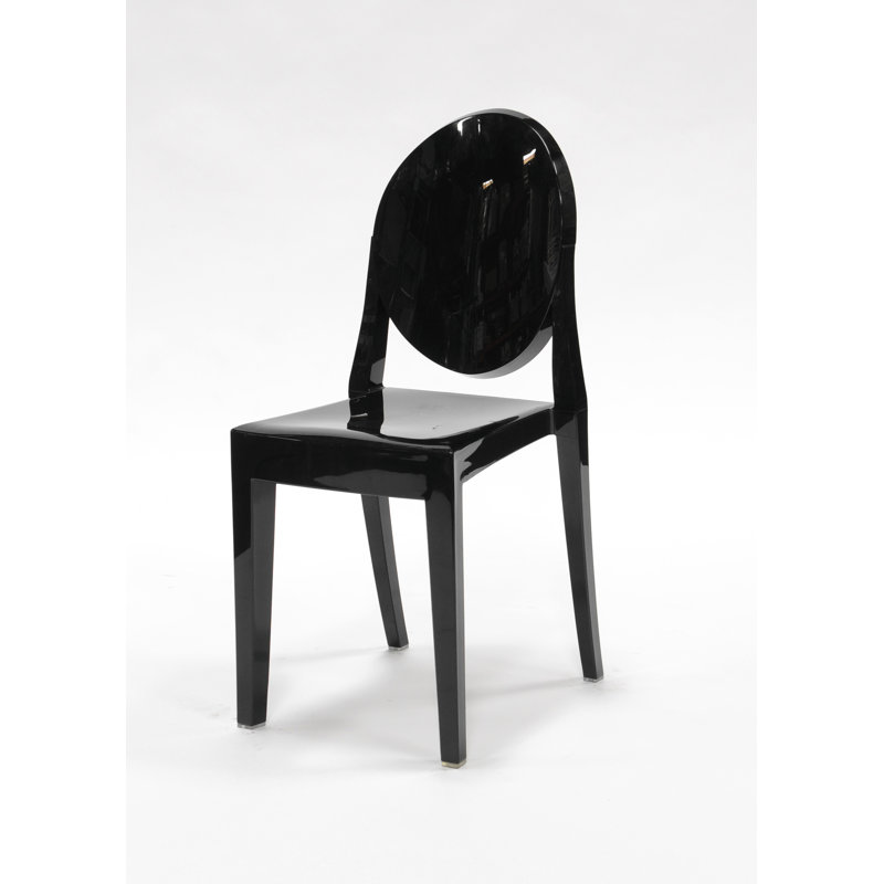 Chaise empilable sans accoudoirs Phantom, Noir