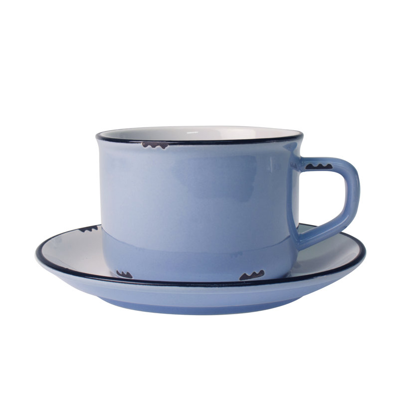 Tinware Stoneware Coffee Cup, Cashmere Blue