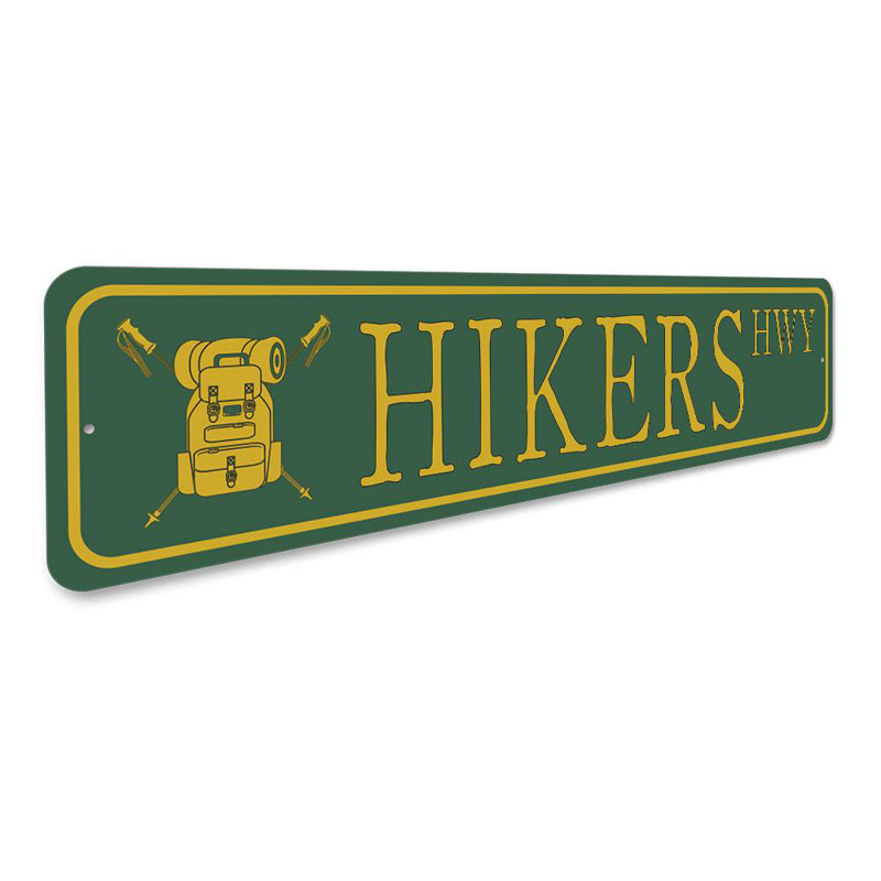 Plaque en aluminium Hiker Street, H 4 po x l 18 po x P 0,04 po