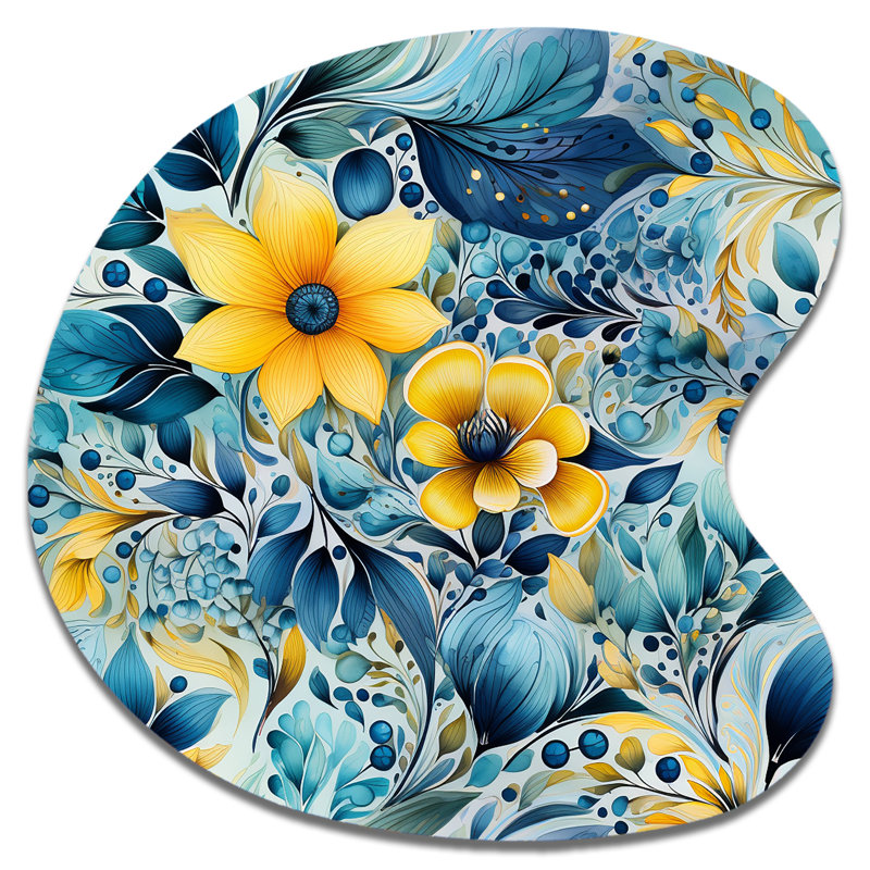 Diemer - Art floral en métal en forme de goutte irrégulière, H 27 po x l 27 po