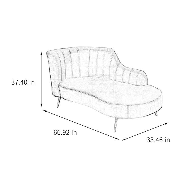 Chaise longue élégante, simple, moderne et créative, Mauve, Orienté à gauche (vu de face)