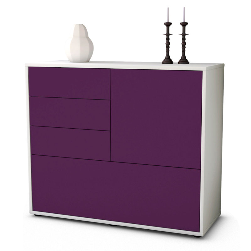 Redondo 92cm Sideboard, White/Purple