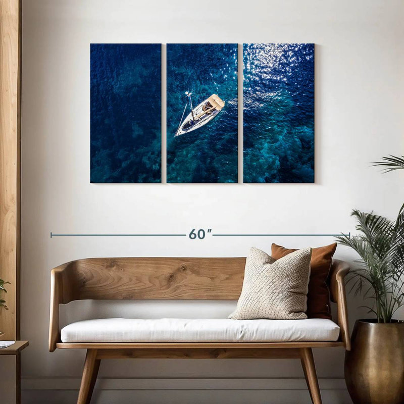 Mehar Anchored Sailboat, 28" H x 45" W