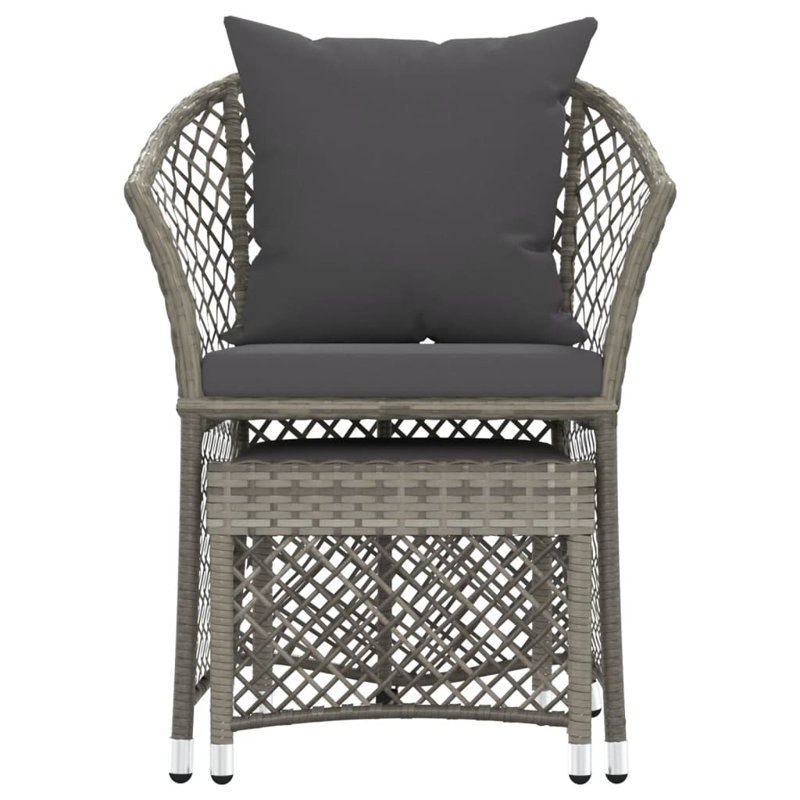 Chaise de patio avec coussins, gris, Gris foncé