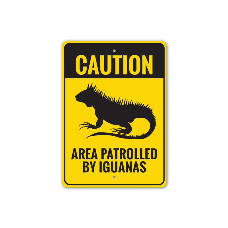 Plaque en aluminium iguane, H 18 po x l 12 po x P 0,06 po