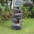 Kentworth 39" Outdoor Faux Stone 4-Tier Fountain with LED Lights