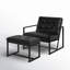 Fauteuil et repose-pieds en cuir Buren-90988295