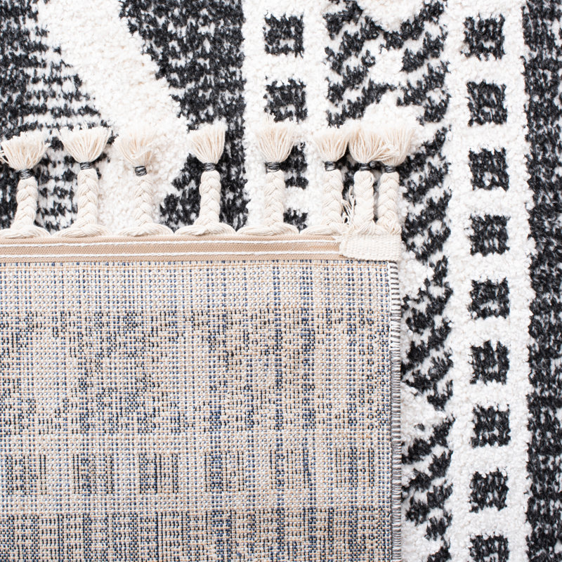 Wendt Moroccan Tassel Shag Performance Southwestern Rug, Square 6'7"