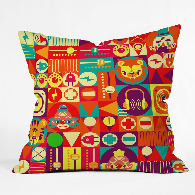 Chobopop Elecro Circus Throw Pillow, 20" x 20"