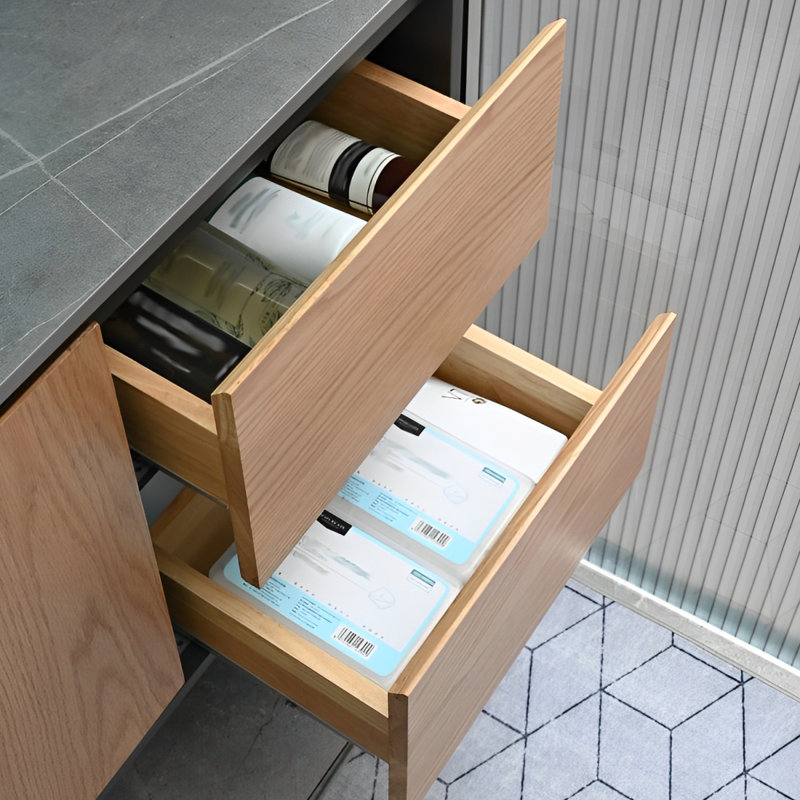 Modern simple rock plate bathroom cabinet, 19.68" H x 51.18" W x 21.65" D