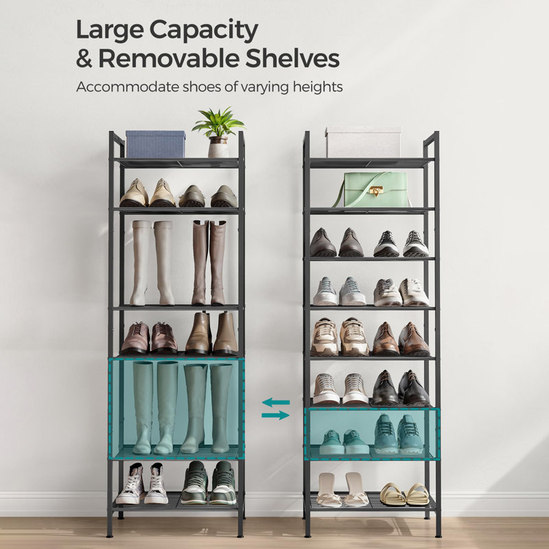 16 Pair Shoe Rack, Black