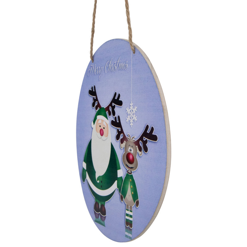 8'' Wood Animals Holiday Shaped Ornament