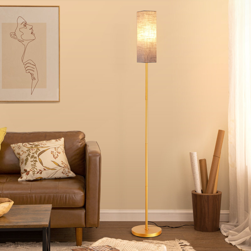 Osblek 65'' Traditional Floor Lamp with Remote Control and Bulb Included, Gold